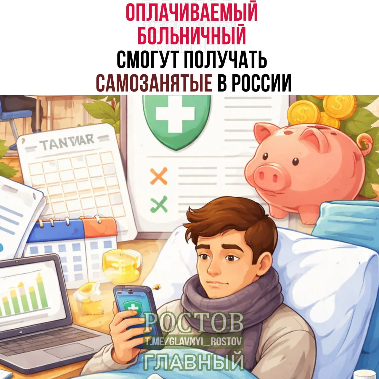 Оплачиваемый больничный станет доступен самозанятым: базовая выплата до 35 000 руб. при взносах 1 344 руб./мес., повышенная — до 50 000 руб. при 1 920 руб.; оформить можно через «Мой налог», Госуслуги или Пенсионный фонд.
