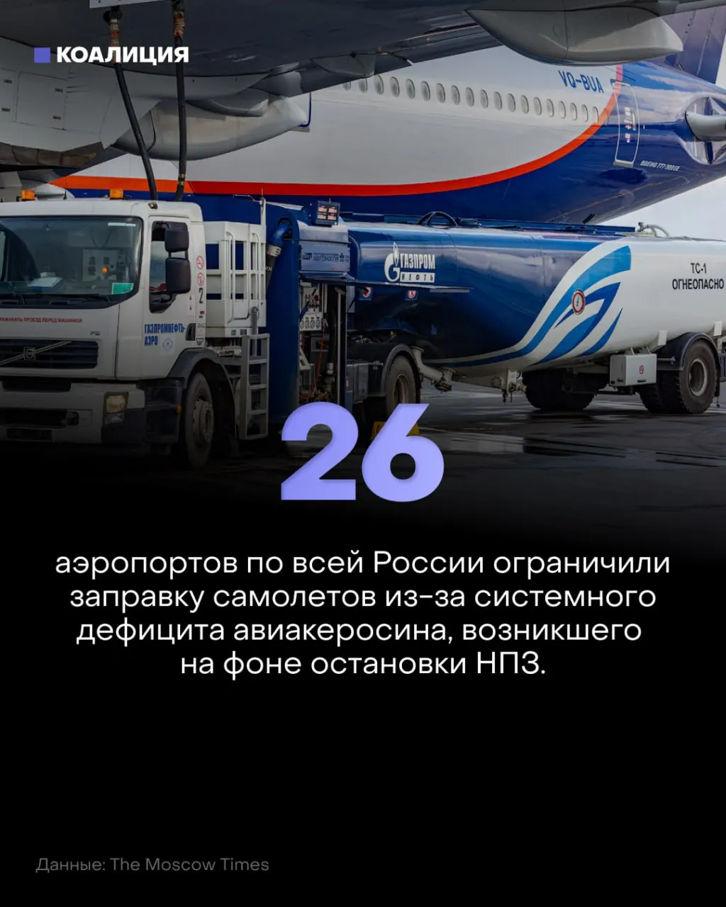 В 26 аэропортах ограничили заправку самолётов; режим в Пулково продлён до марта 2027 года; экспорт керосина запрещён до 30 ноября; цены на топливо растут.